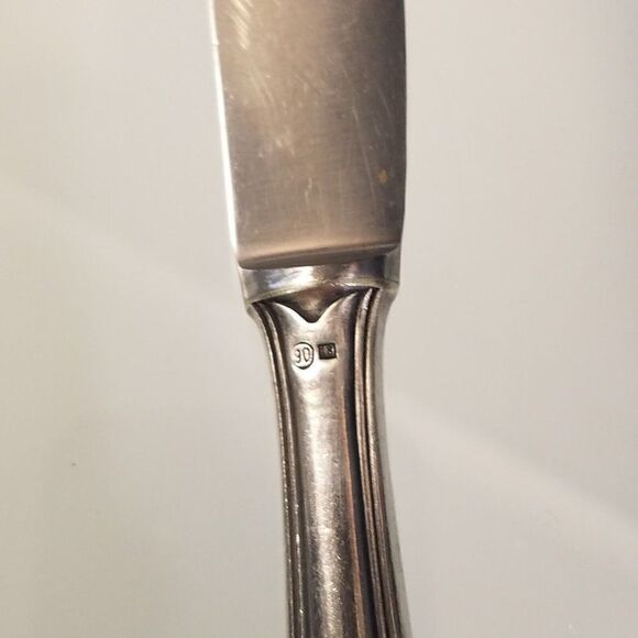 Vintage Gowe Wellner German Sliver Plate Knife Marke GW Gowe 90 18 - Picture 6 of 10